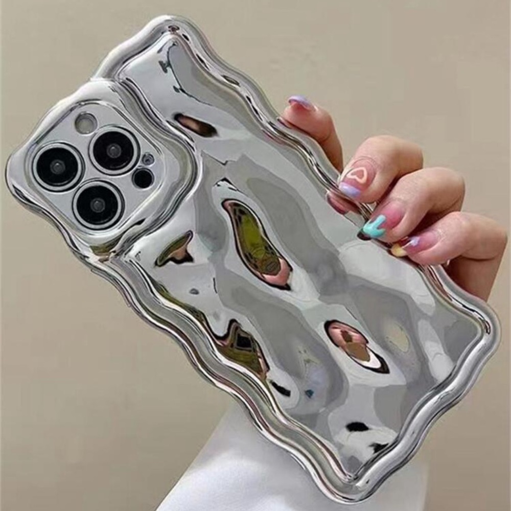 Brand new silver phone case.